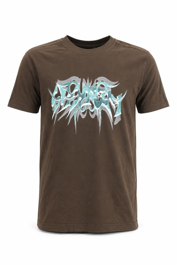 Weekday Men's Brown XS Graphic Print Crew Neck T-Shirt