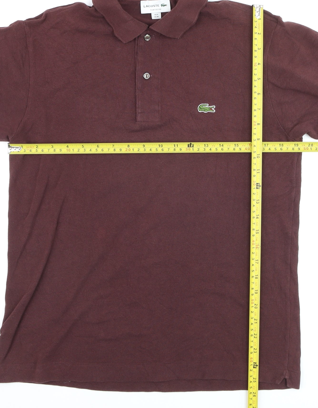 Lacoste Men Brown Classic Fit Short Sleeve Polo Shirt Size M