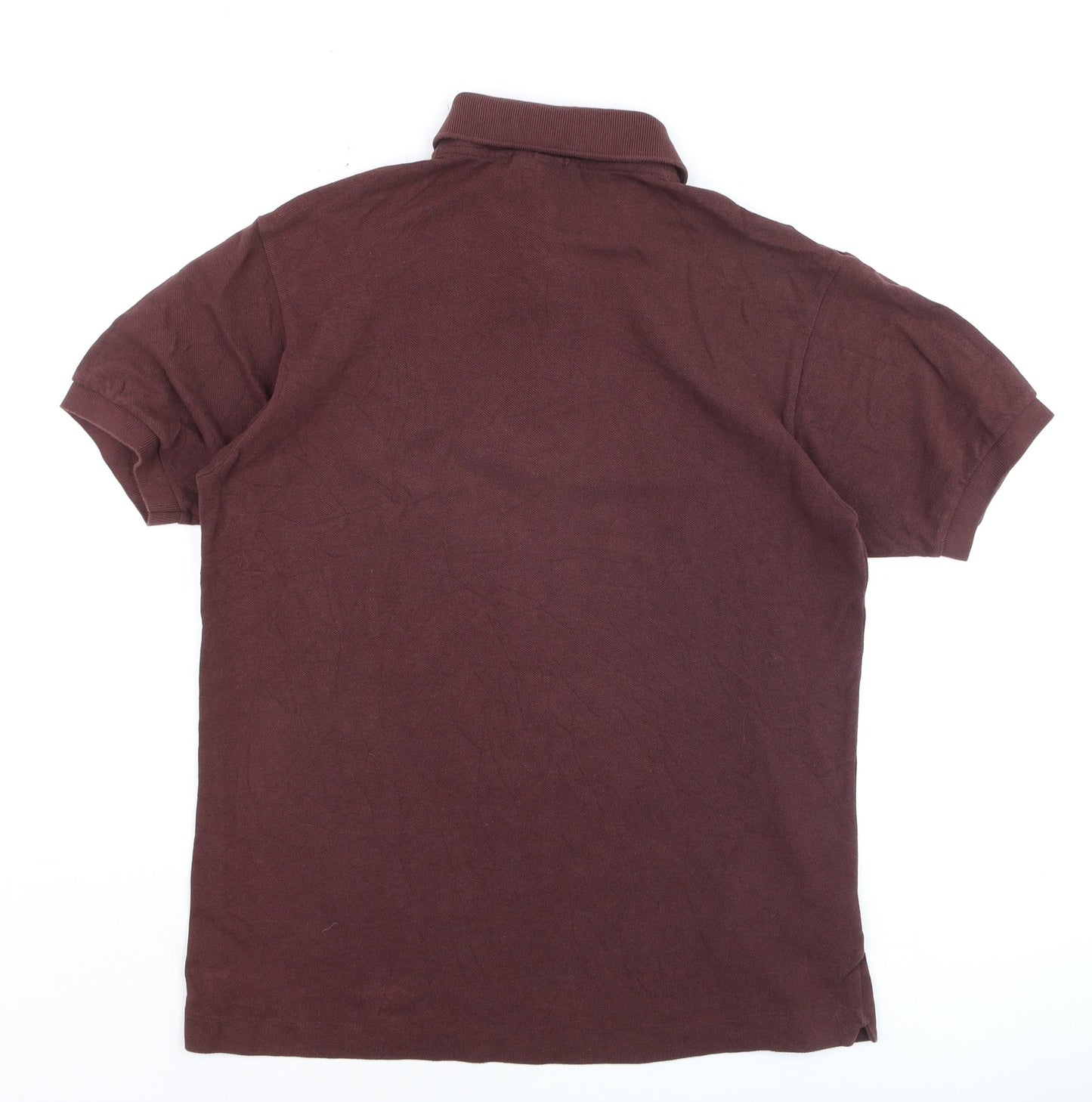 Lacoste Men Brown Classic Fit Short Sleeve Polo Shirt Size M