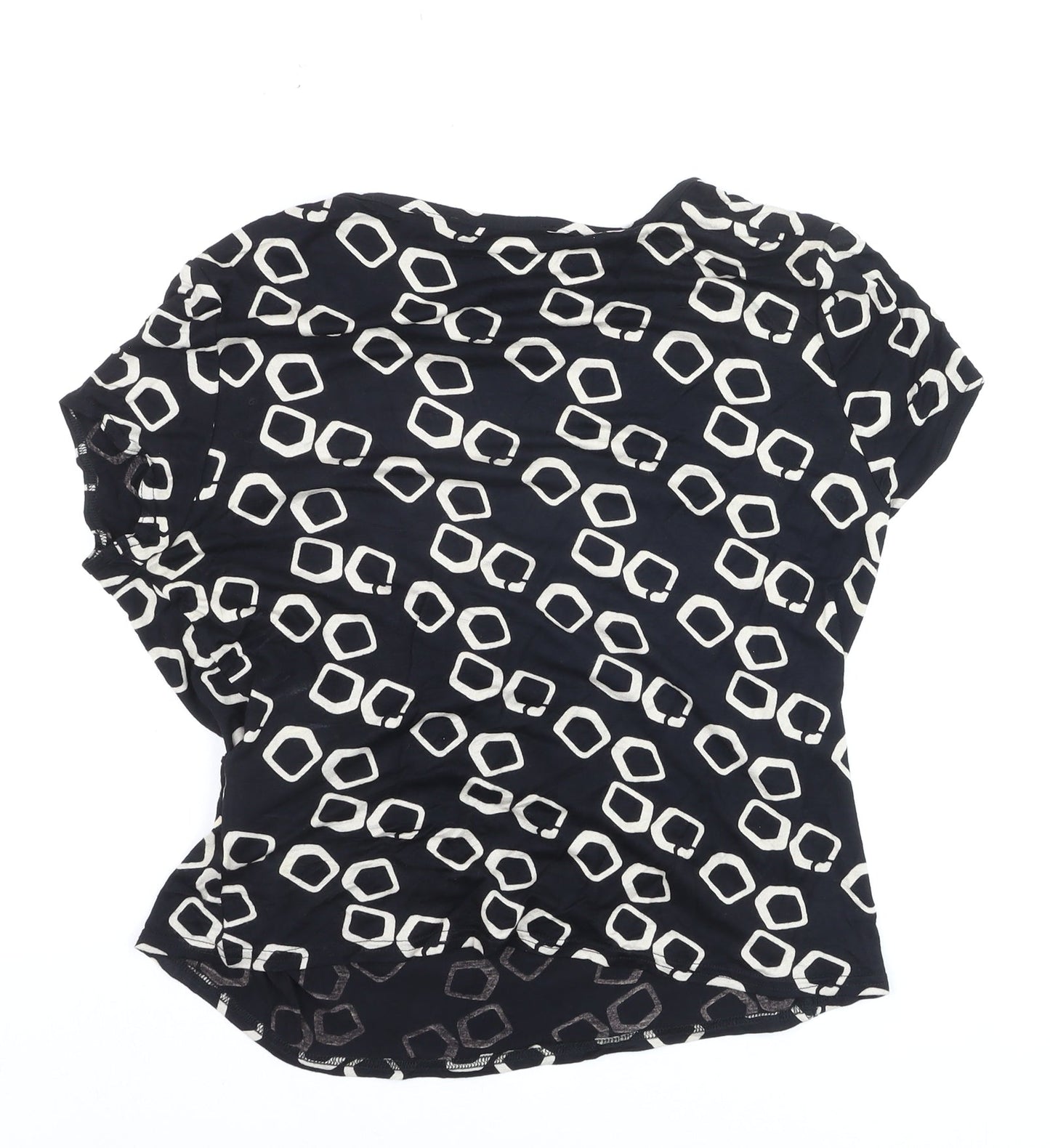 Alex & Co. Women's Black Geometric Wrap Blouse Size 16