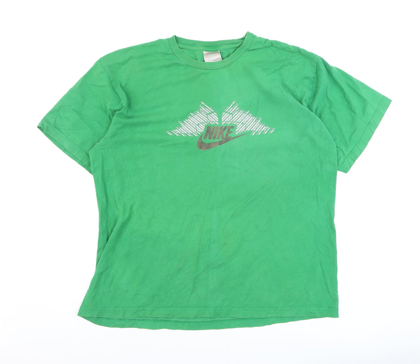Nike Men's Green XL Graphic Sports Logo Cotton T-Shirt