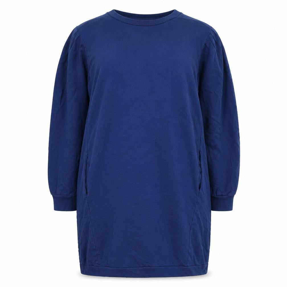 Front view of Oliver Bonas Women Blue Tunic Sweatshirt UK 12 Cotton Blend