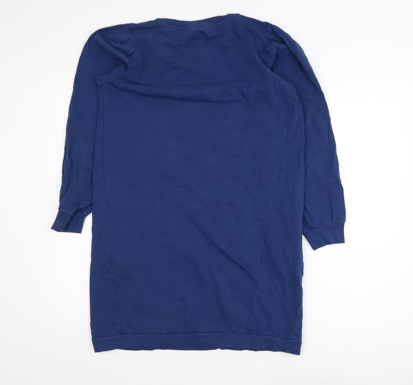 Oliver Bonas Women Blue Tunic Sweatshirt UK 12 Cotton Blend