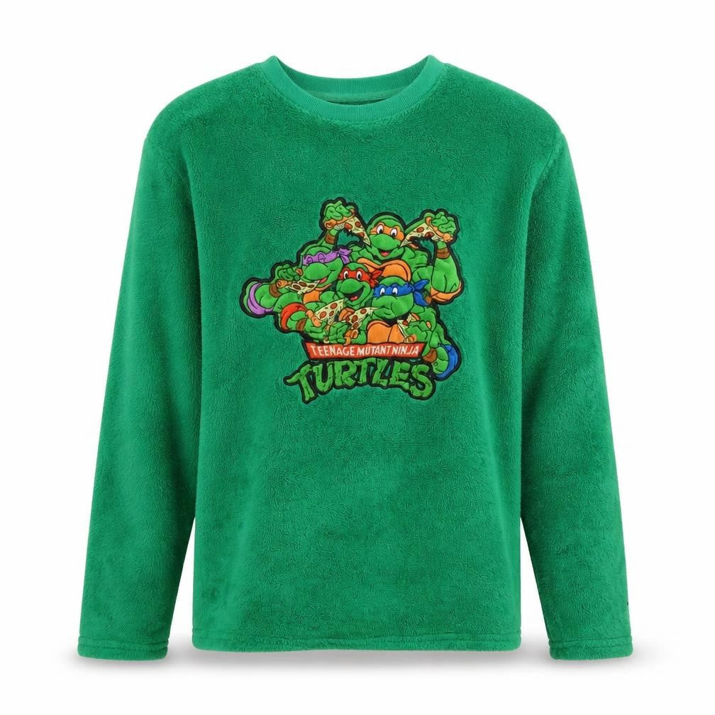Nickelodeon Teenage Mutant Ninja Turtles Green Fleece Pyjama Top Men S
