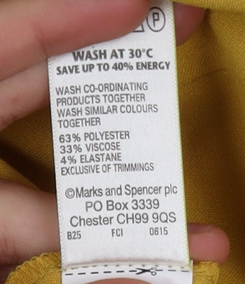 Marks and Spencer Women Yellow Blazer Size 14 Tailored Jacket
