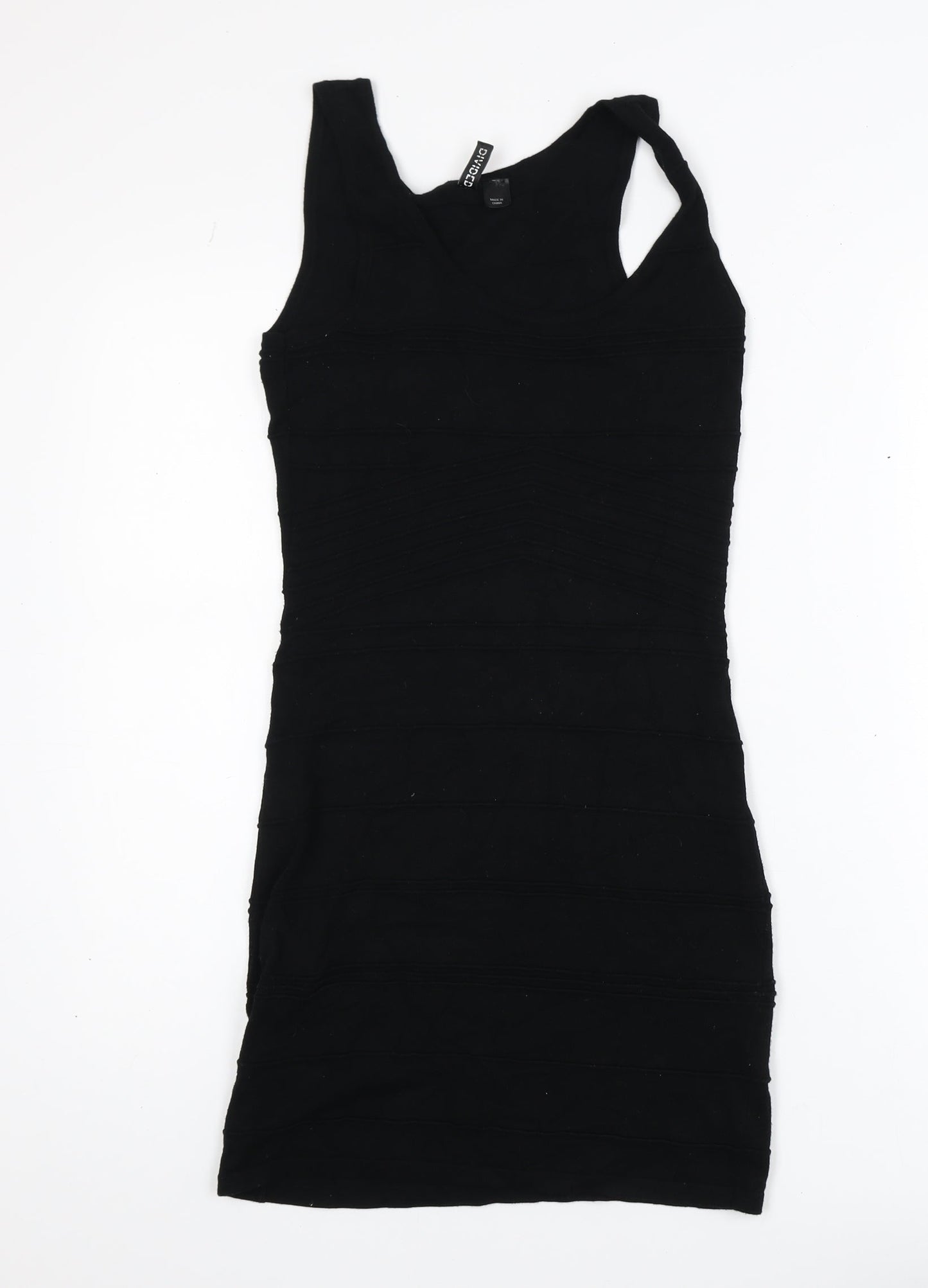 H&M Women Black Size 8 Sleeveless Bodycon Short Dress