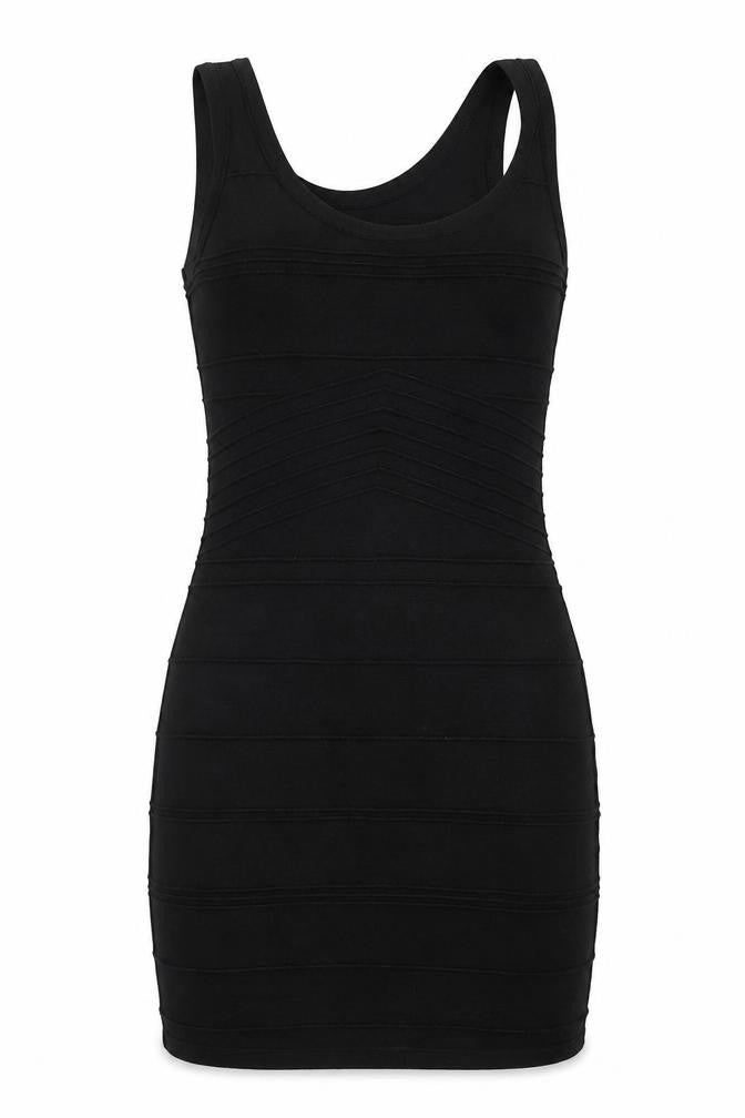 H&M Women Black Size 8 Sleeveless Bodycon Short Dress