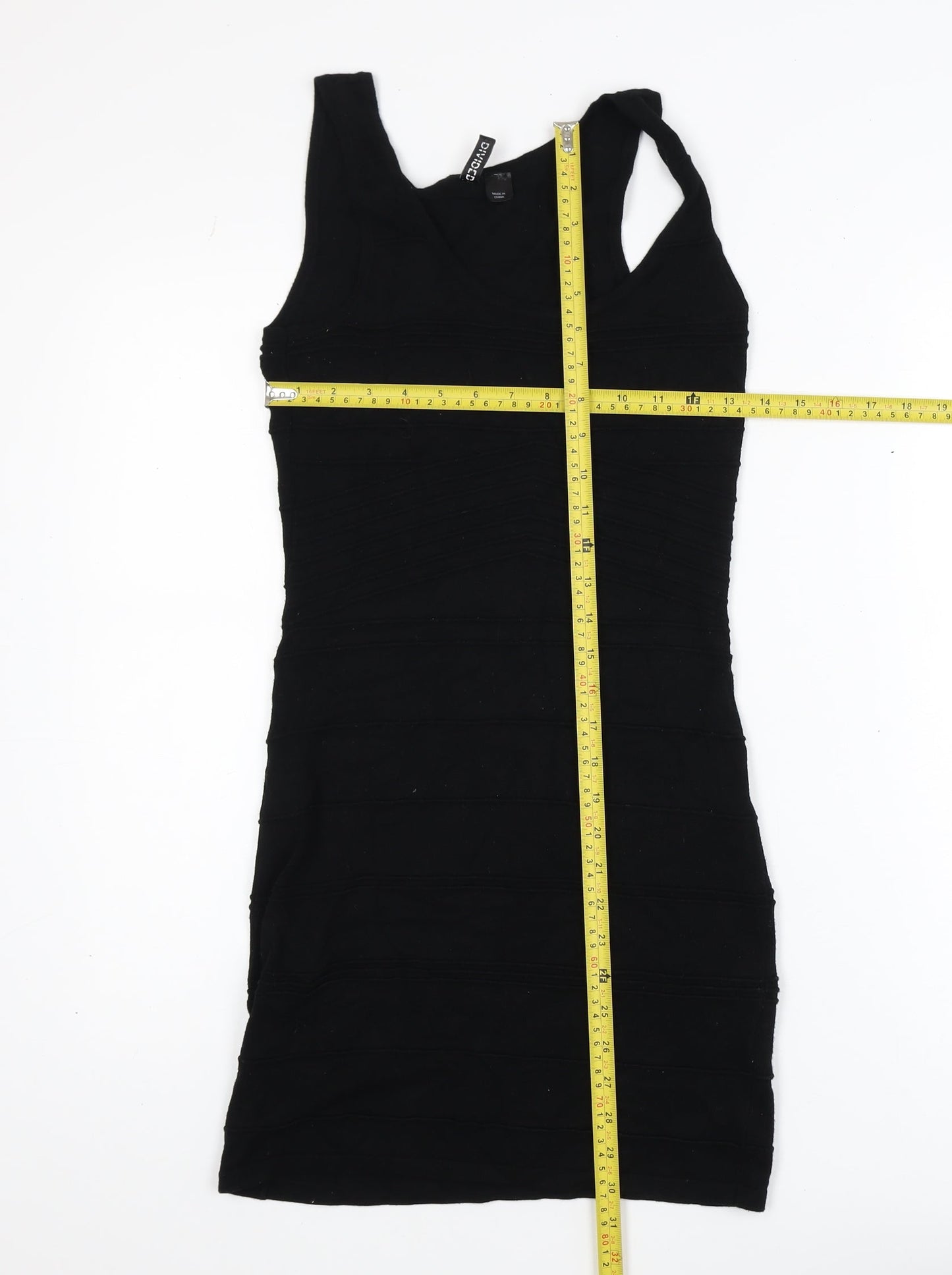 H&M Women Black Size 8 Sleeveless Bodycon Short Dress