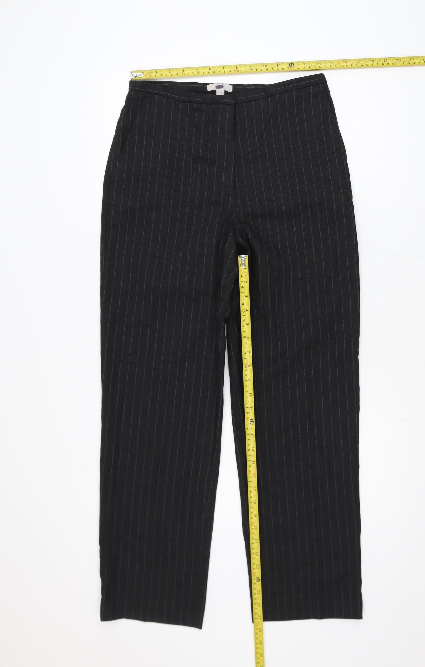 H&M Women’s Black Pinstripe Slim Fit Trousers Size 12