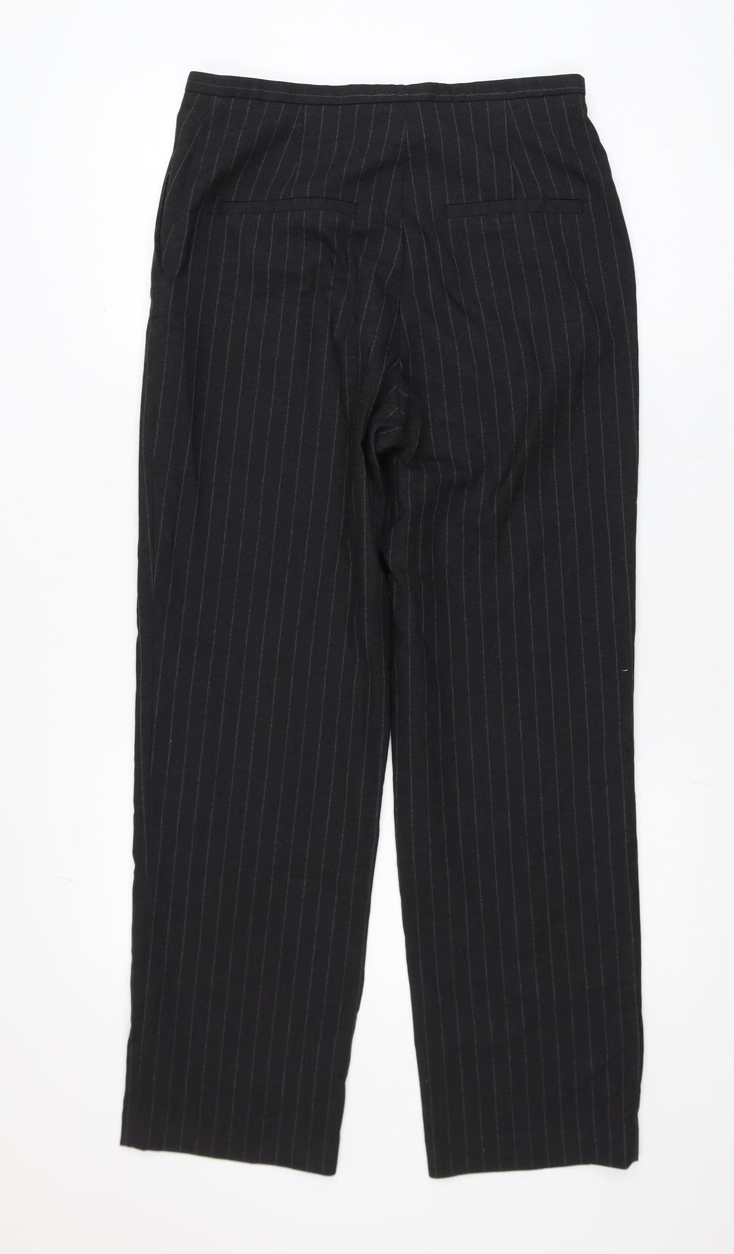 H&M Women’s Black Pinstripe Slim Fit Trousers Size 12