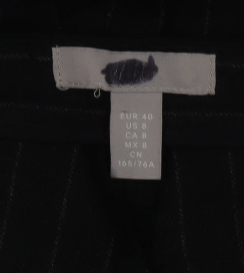H&M Women’s Black Pinstripe Slim Fit Trousers Size 12