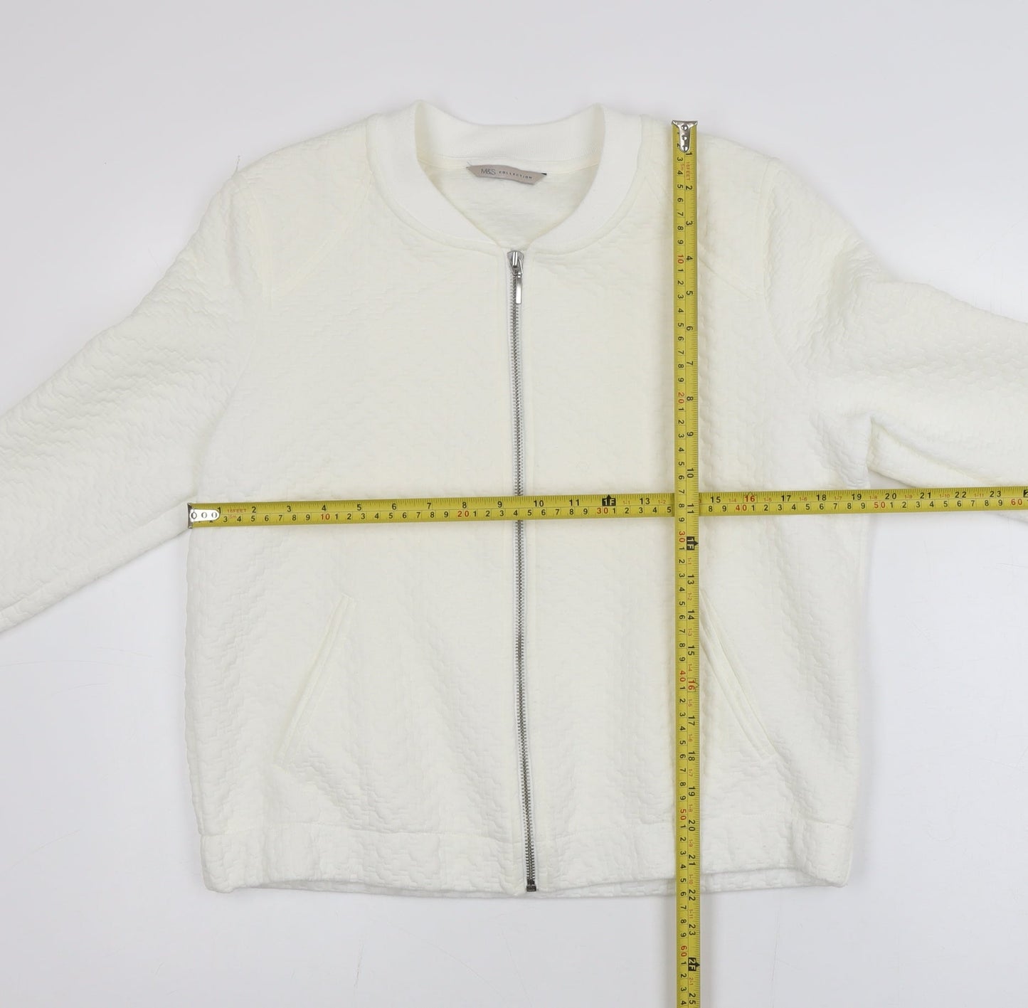 Marks and Spencer Women Ivory Size 14 Bomber Jacket
