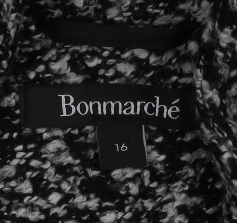 Bonmarché Women's Grey Knit Coatigan Size 16 Overcoat