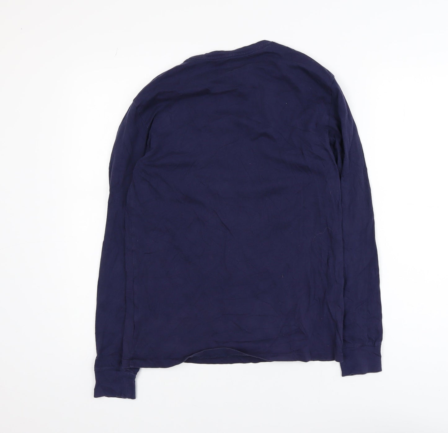 Ralph Lauren Men's Navy Blue Slim Fit Long Sleeve Cotton T-Shirt XS