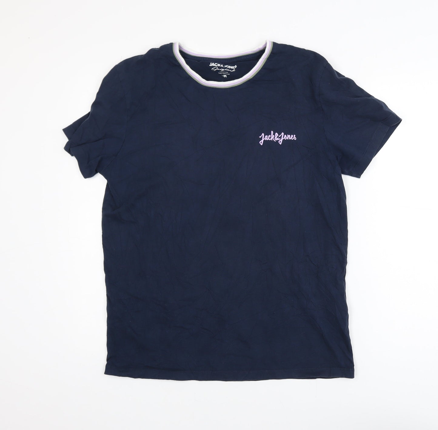 Jack & Jones Men’s Blue Crew Neck Short Sleeve Cotton T-Shirt M