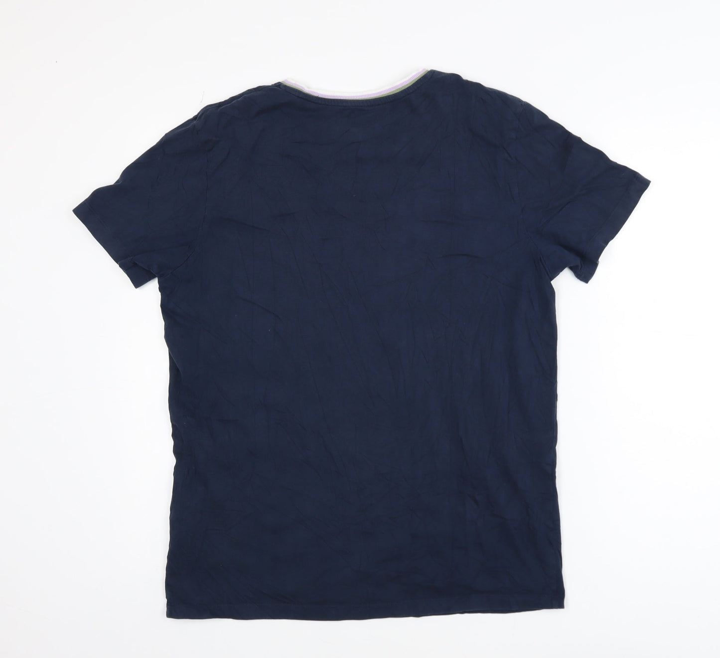 Jack & Jones Men’s Blue Crew Neck Short Sleeve Cotton T-Shirt M