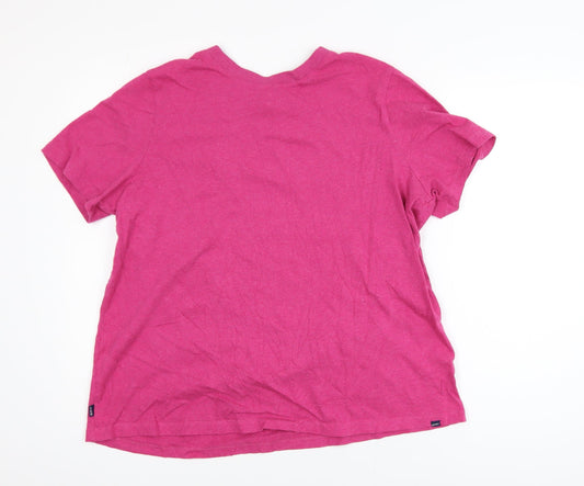 Superdry Women's Pink Cotton Crew Neck Short Sleeve T-Shirt UK 16