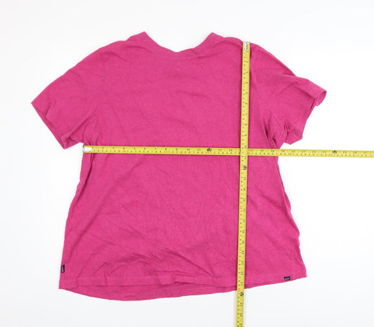 Superdry Women's Pink Cotton Crew Neck Short Sleeve T-Shirt UK 16