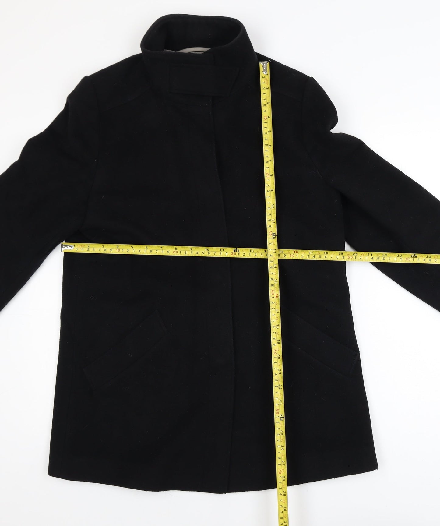 Marks and Spencer Women's Black Wool Blend Overcoat UK 12