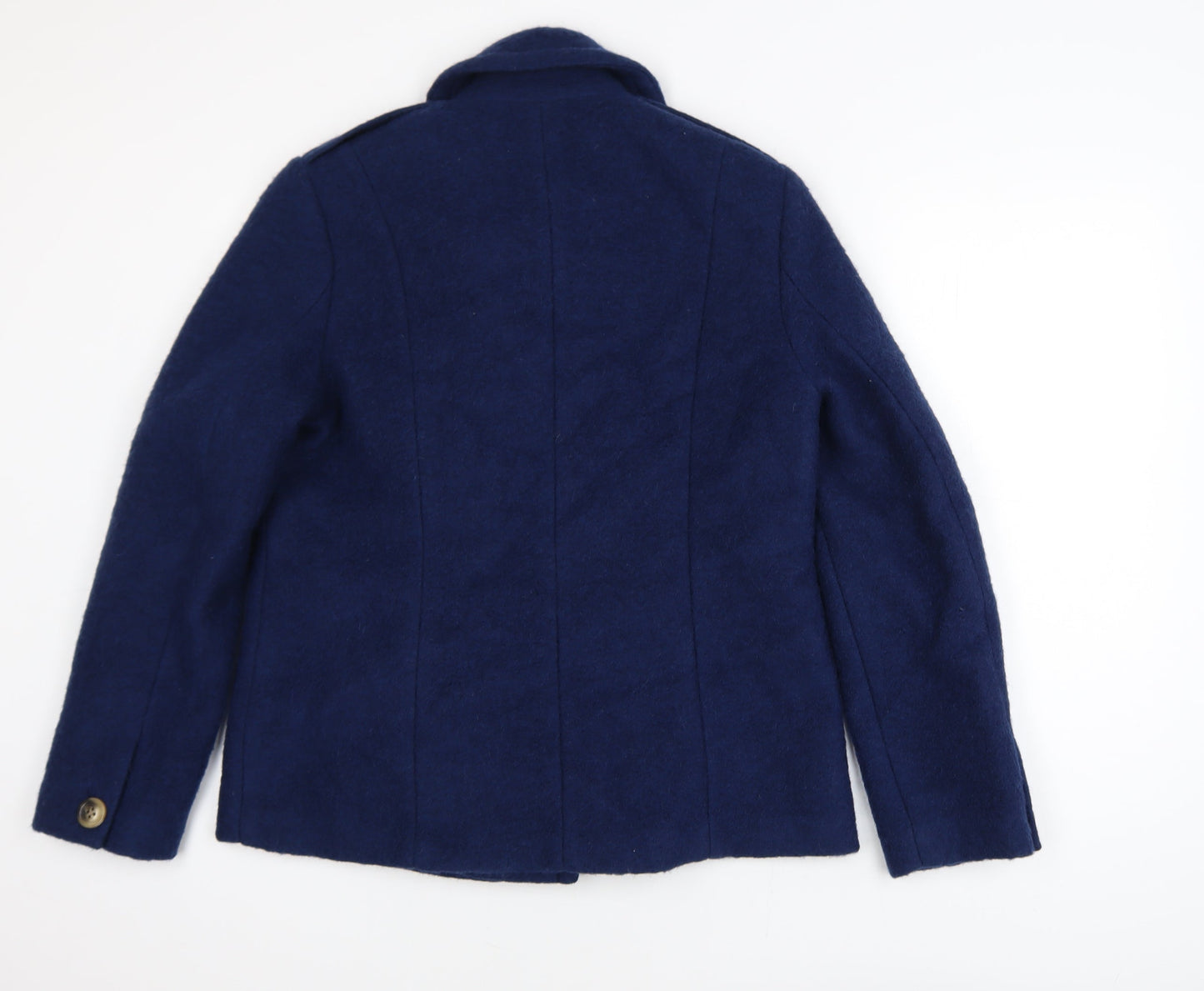 Marks and Spencer Women's Blue Wool Pea Coat Size 12