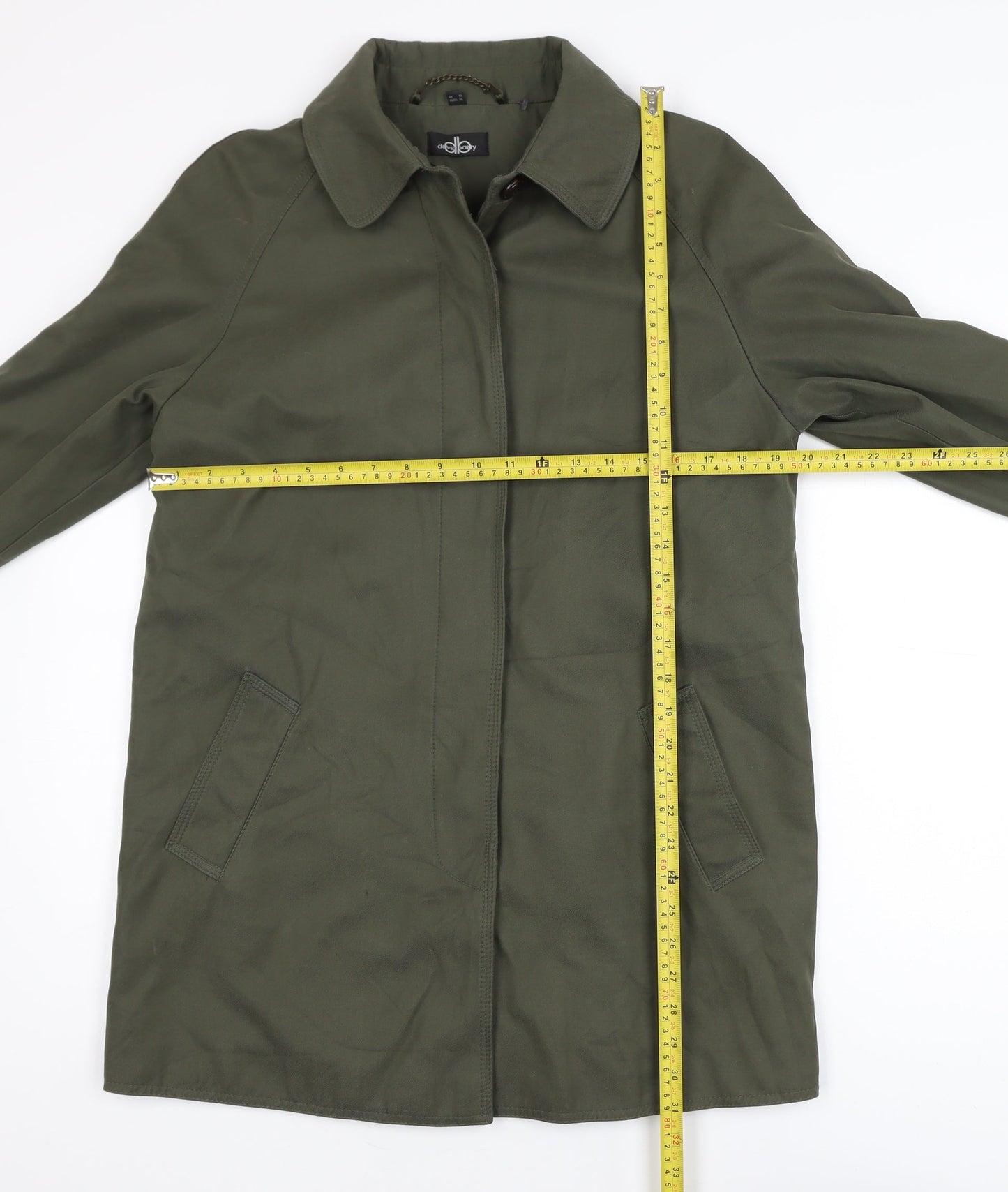 David Barry Women's Green Mid-Length Overcoat Size 10