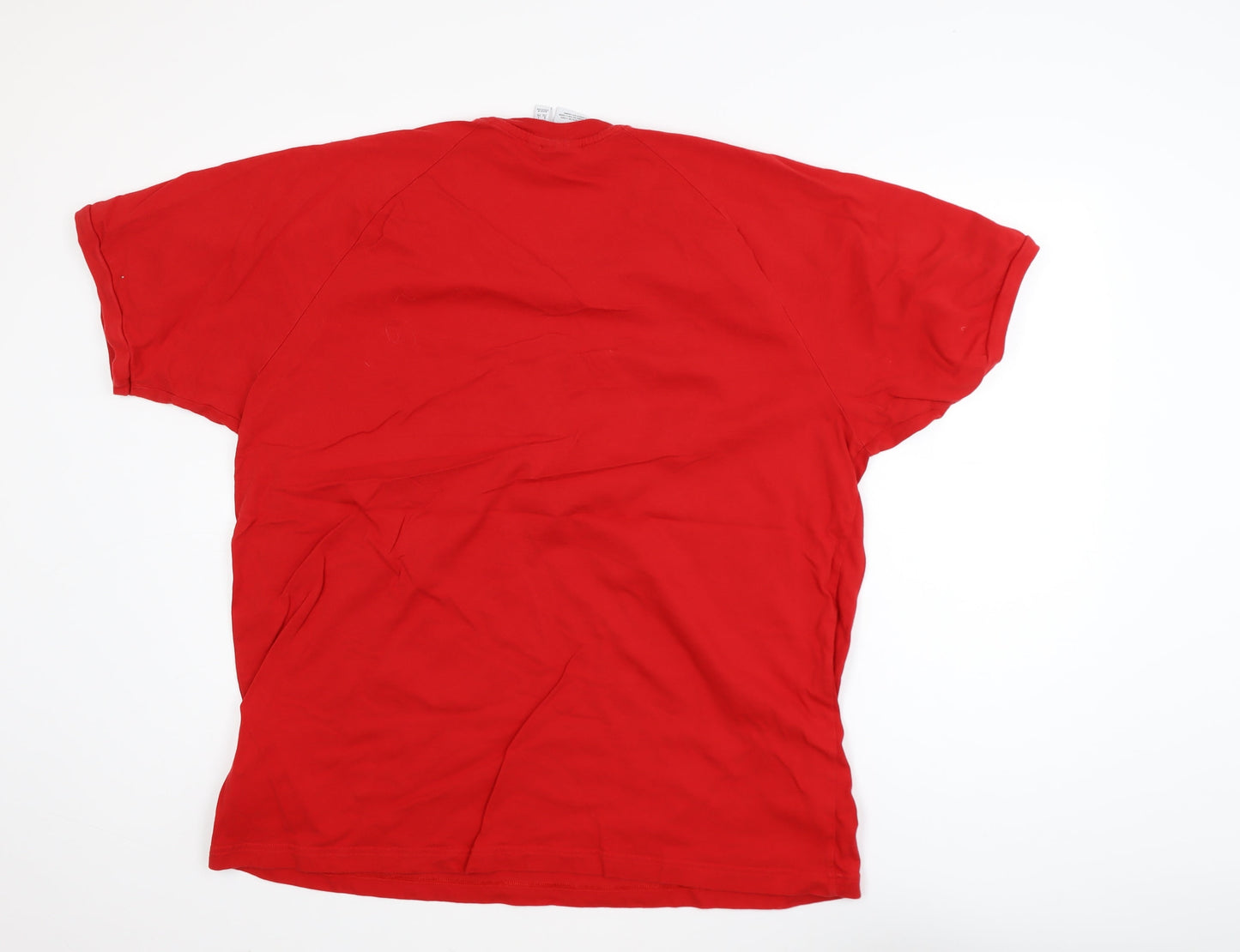 Adidas Men's Red 2XL Classic Crew Neck Short Sleeve Cotton T-Shirt