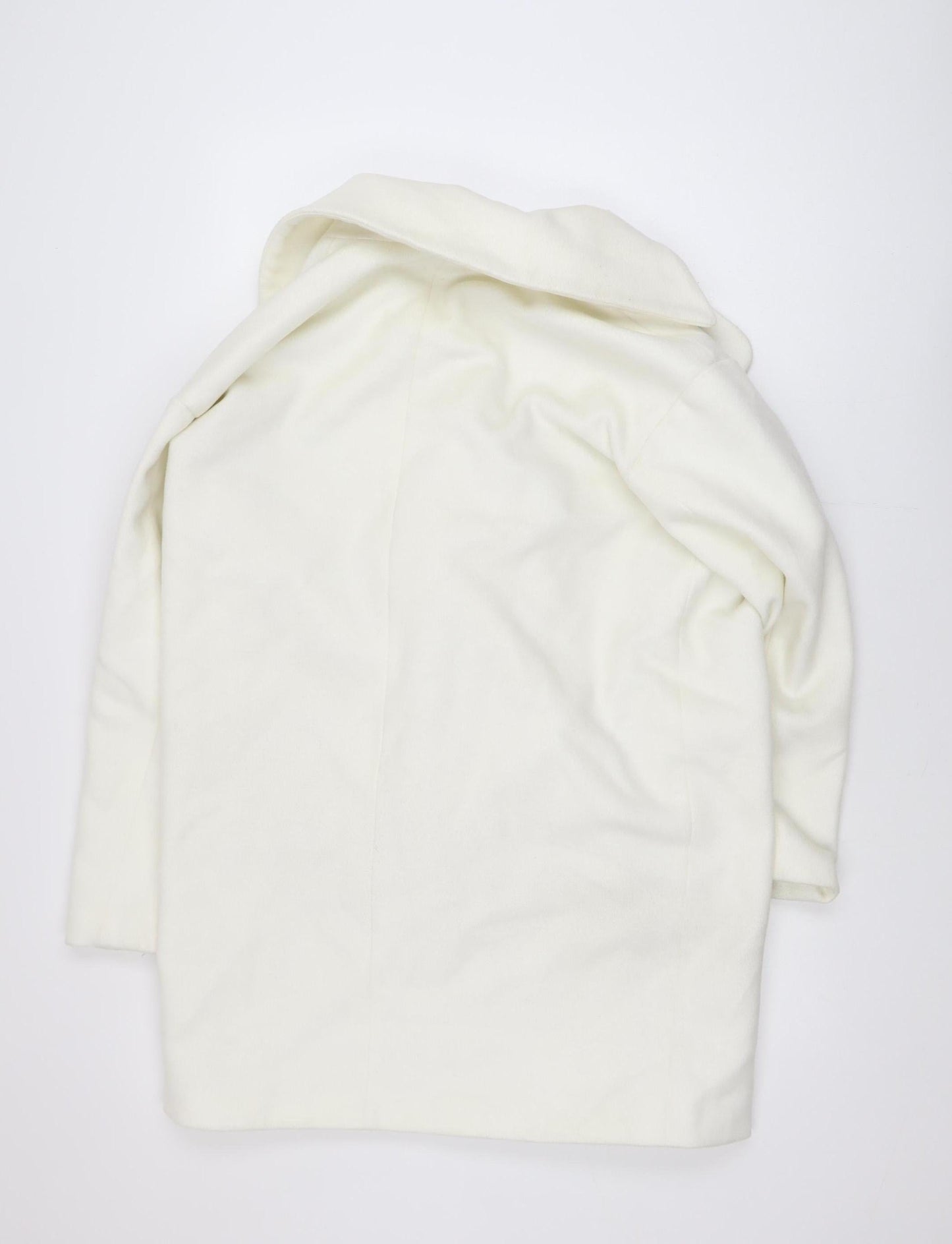 ASOS Women White Mid-Length Pea Coat Size 10 Classic Buttoned