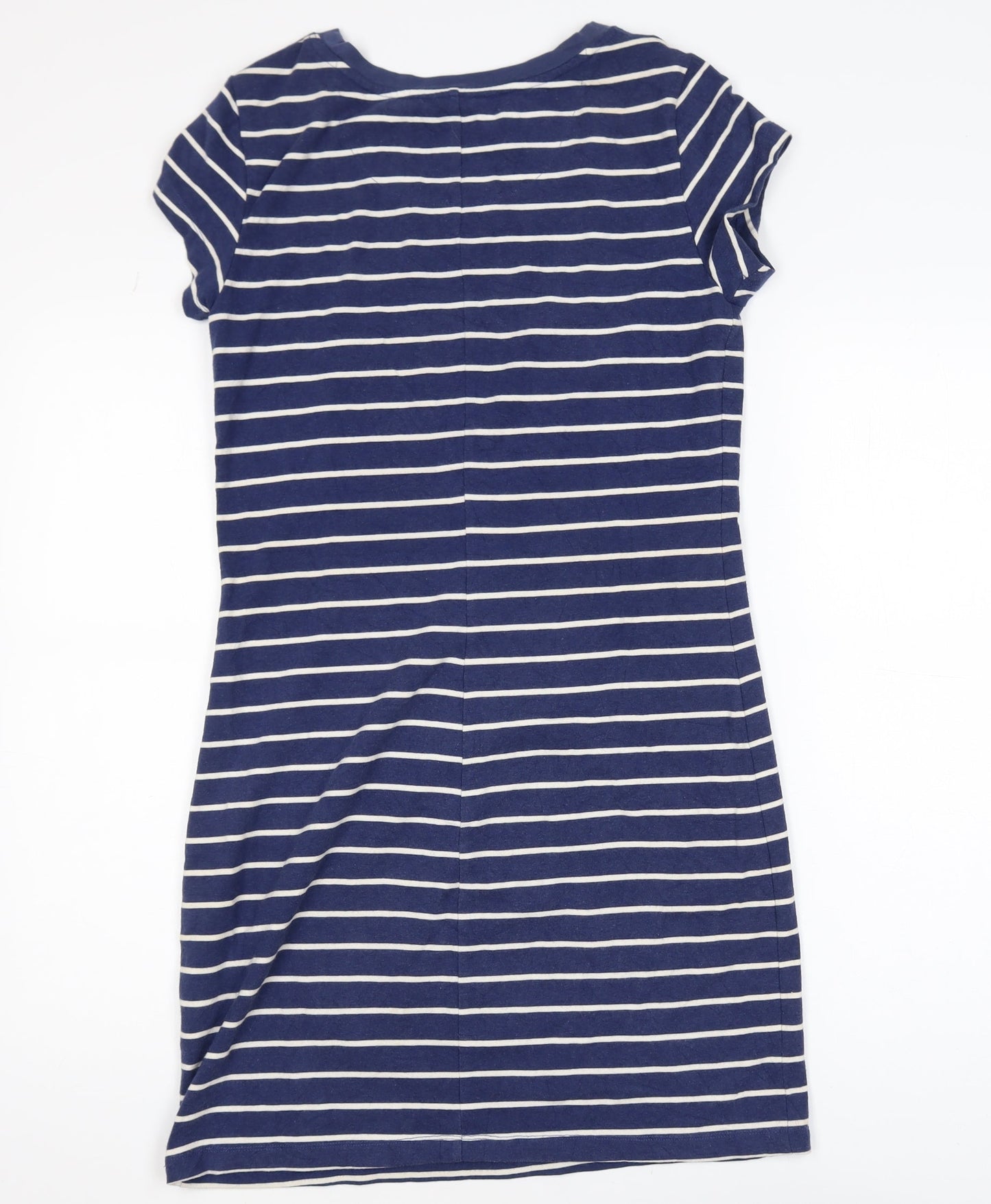 BAM Women’s Blue Striped Bamboo Cotton Short Sleeve T-Shirt Size 10