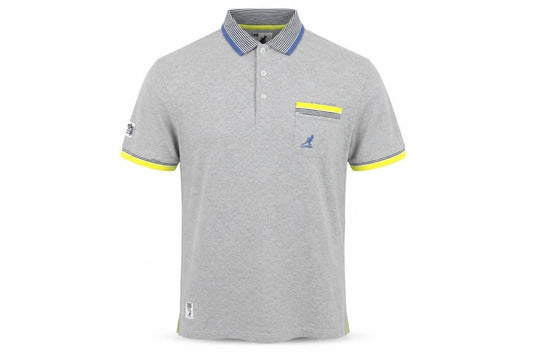 Kangol Men's Grey XL Collared Short Sleeve Cotton Polo Shirt