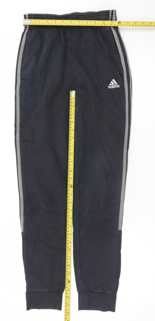 Adidas Men's Black XS Jogger Trousers with Stripe Detail