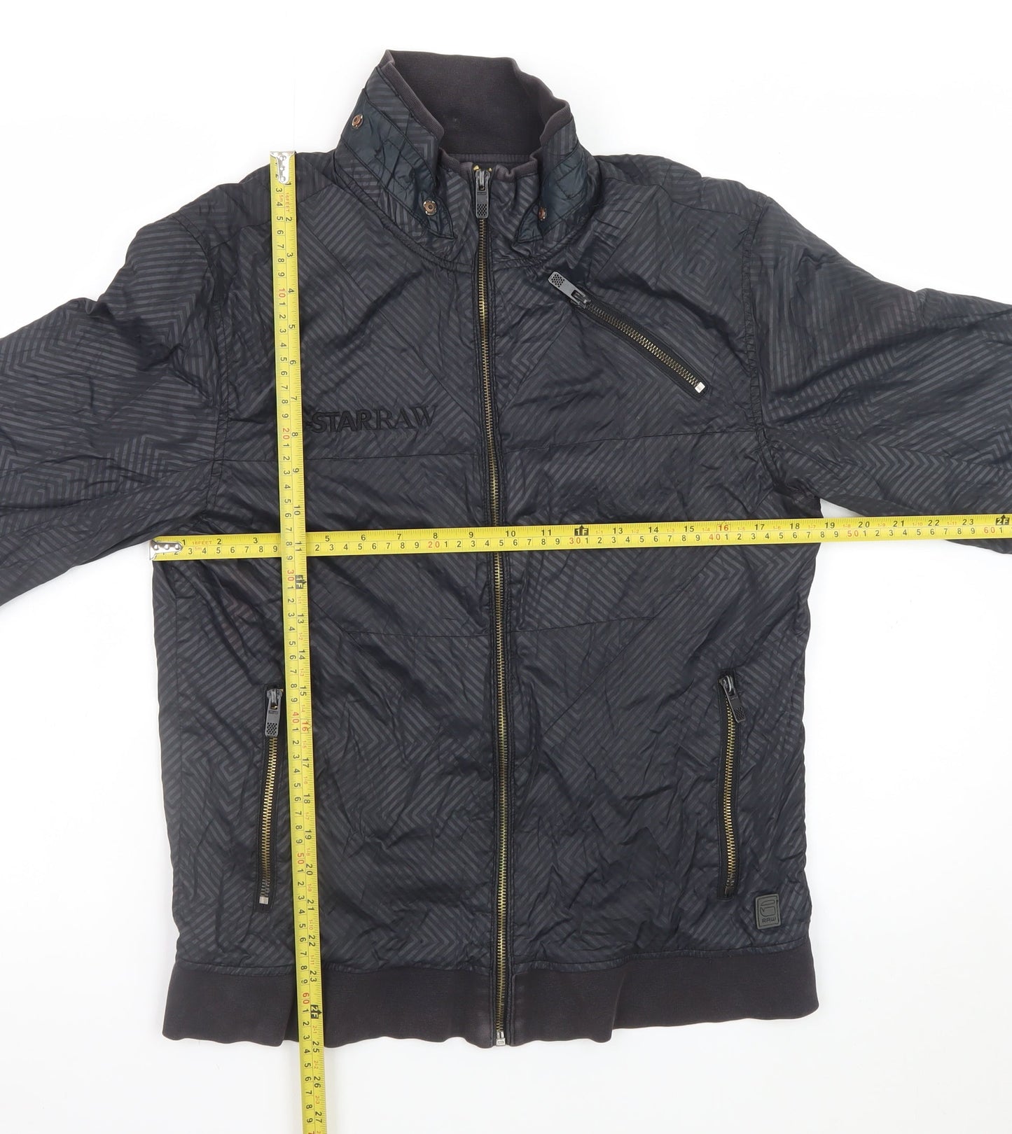 G-Star Men’s Black L Bomber Jacket Polyamide Zip-Up Urban Style