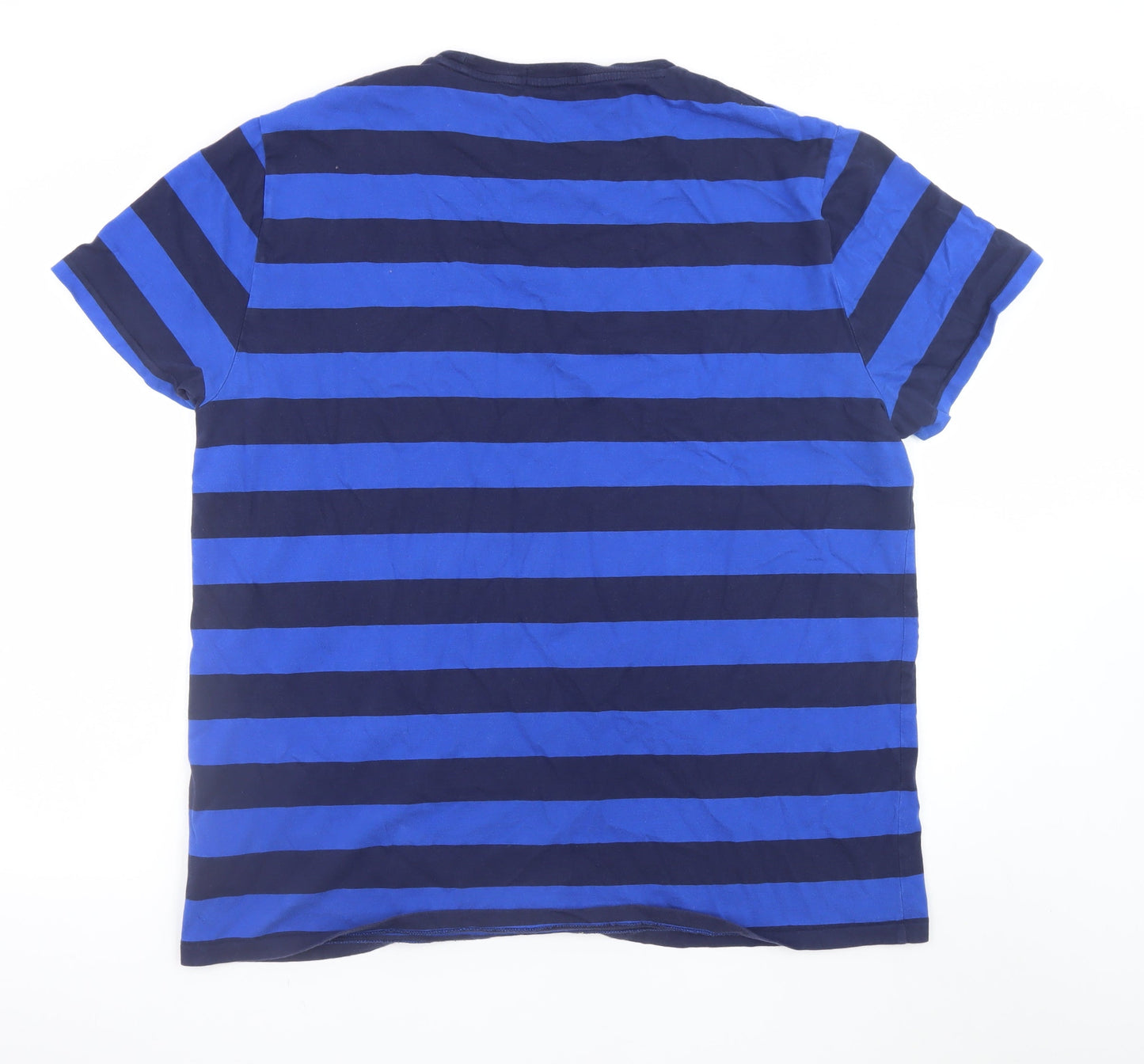 Ralph Lauren Men’s Blue Striped 2XL Slim Fit Cotton T-Shirt