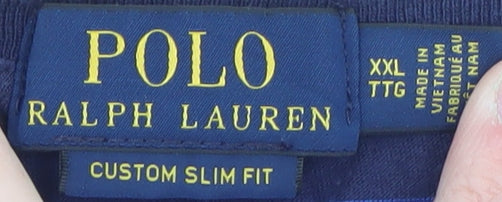 Ralph Lauren Men’s Blue Striped 2XL Slim Fit Cotton T-Shirt