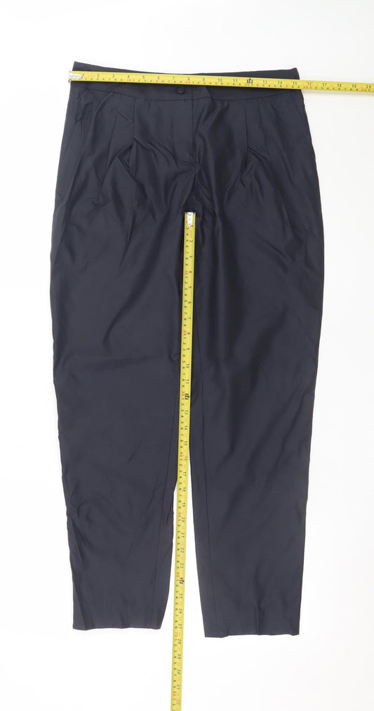 Burberry Men's Blue Slim Fit Pleated Dress Pants M