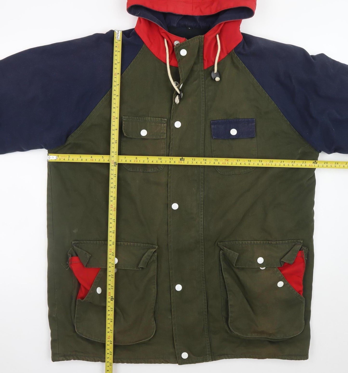 Lazy Oaf Men’s Multicoloured Cotton Hooded Parka Jacket L