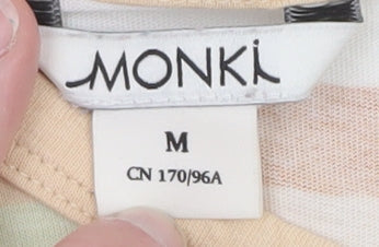 Monki Women's Multicoloured Striped Cotton T-Shirt Size 12