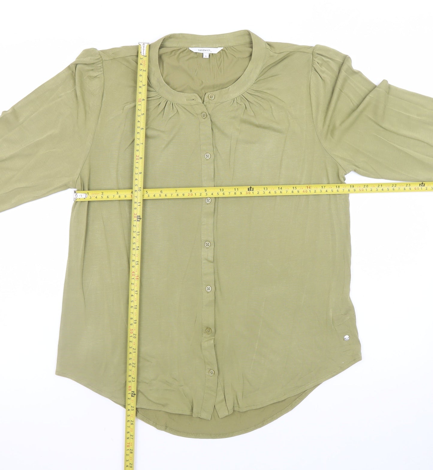 Sandwich Women’s Green Long Sleeve Modal Blend Blouse Size L