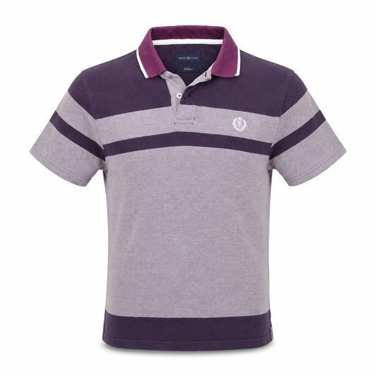 Henri Lloyd Men’s Purple Striped Cotton Polo Shirt Size M Slim Fit