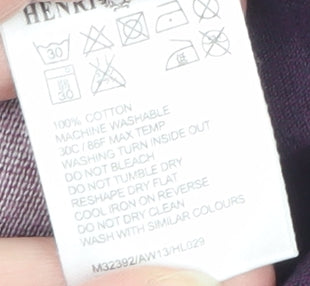 Henri Lloyd Men’s Purple Striped Cotton Polo Shirt Size M Slim Fit