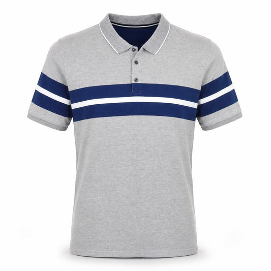 Maine New England Men's Grey XL Colourblock Short Sleeve Polo Shirt