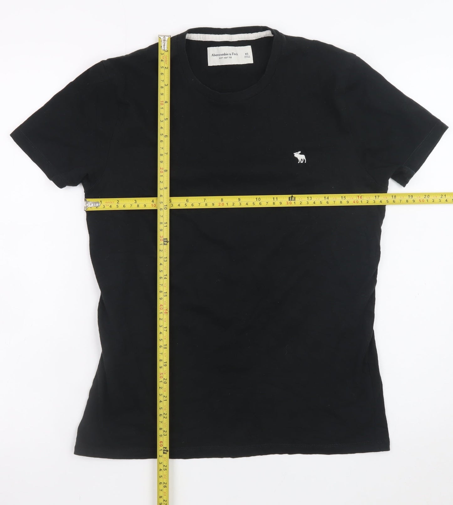 Abercrombie & Fitch Men's Black XS Crew Neck Cotton T-Shirt