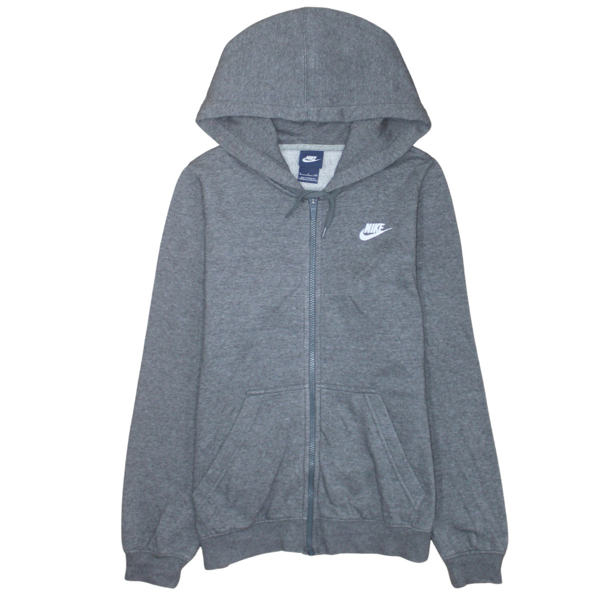 Additional front view of Nike Women Grey Full Zip Hoodie Small Cotton Blend Casual
