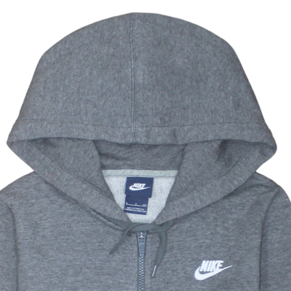 Additional view of Nike Women Grey Full Zip Hoodie Small Cotton Blend Casual