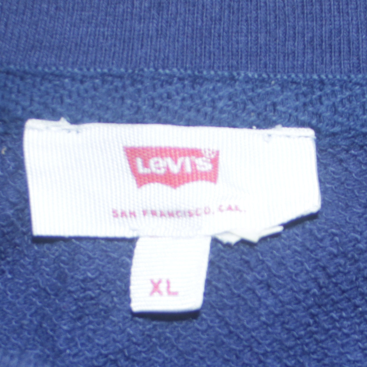 Levi's Men's Blue XL Crew Neck Logo Pullover Sweatshirt