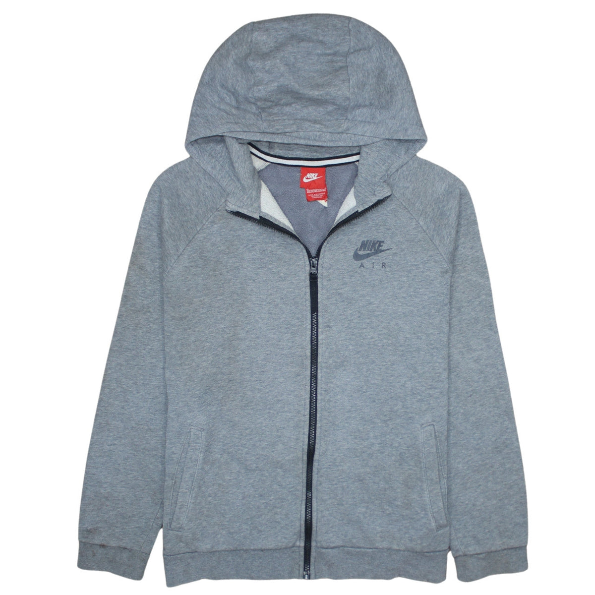 Additional front view of Nike boys’ grey full zip hoodie xl 13-15 years sports casual