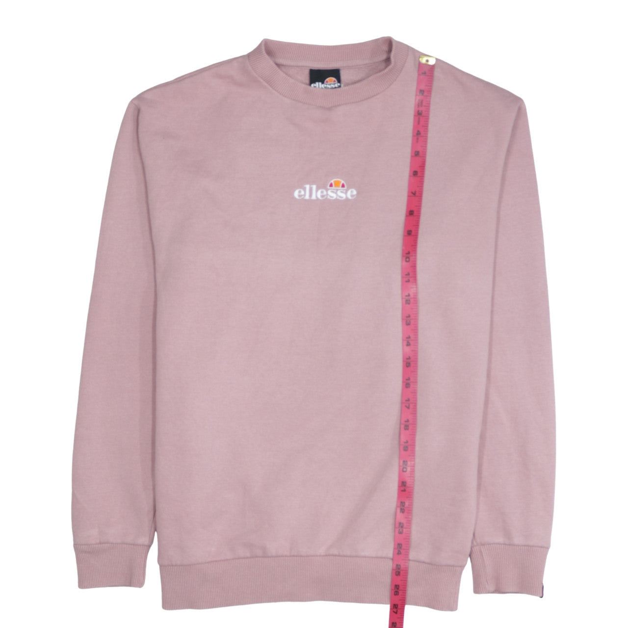 Ellesse Womens Pink Pullover Sweatshirt Size M Cotton Blend Logo Crew Neck