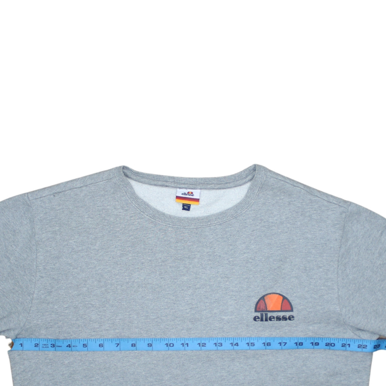 Ellesse Men's Grey Logo Crew Neck Sweatshirt Size L Regular Fit