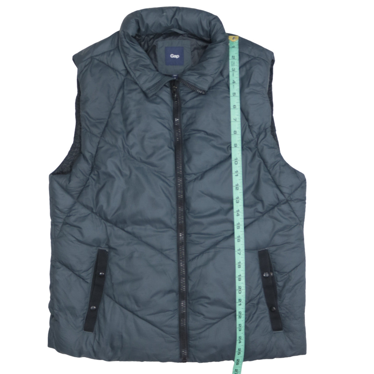 Gap Men's Grey Puffer Waistcoat M Regular Fit Lightweight