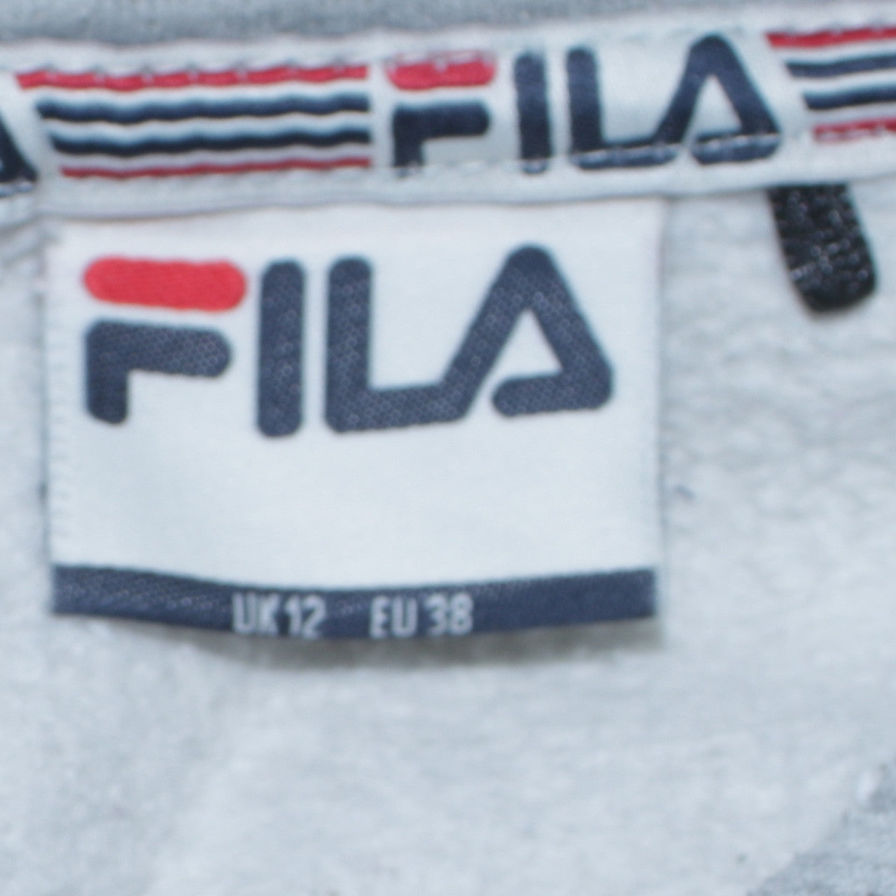 Fila Women Grey Pullover Hoodie UK 12 Logo Drawstring Casual