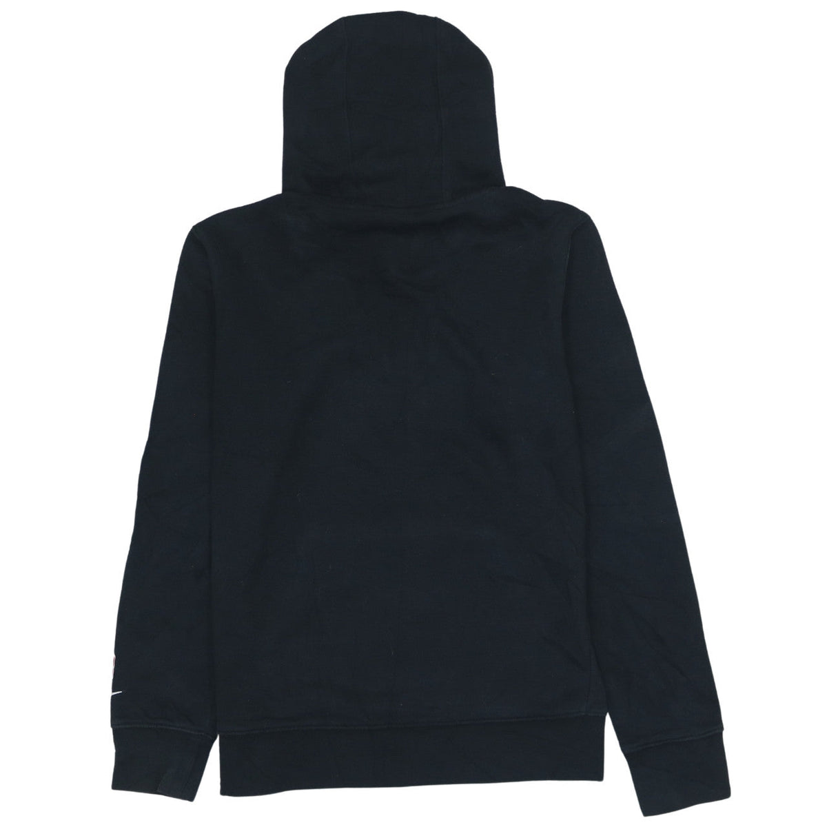 Back view of Nike boys’ black pullover hoodie l 14/16 portland trail blazers logo